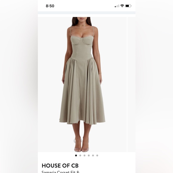 House of CB Strapless Corset Dress - Cream - Picture 6 of 7